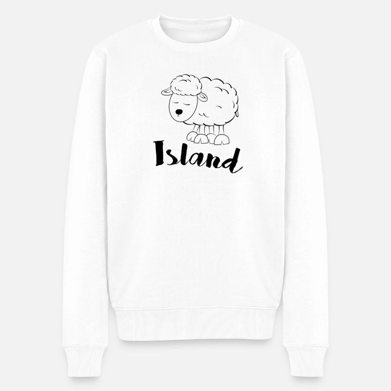 Island Schaf - Männer Premium Bio Pullover - Weiß