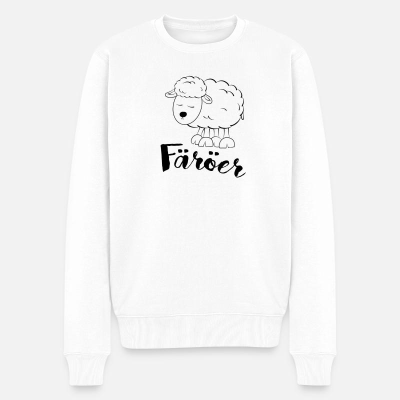 Färöer Schaf - Männer Premium Bio Pullover - Weiß