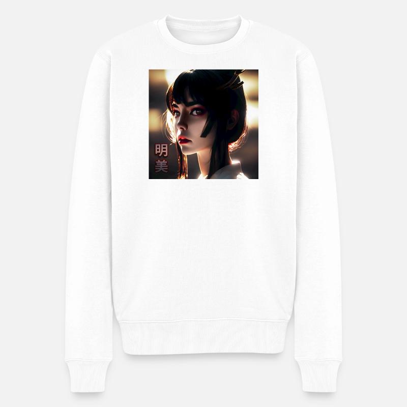 AKEMI Strahlende Schönheit - Männer Premium Bio Pullover - Weiß