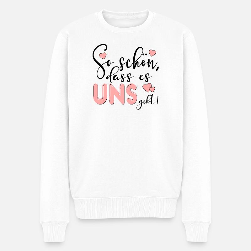 BEZIEHUNGSSPRÜCHE UNS - LIEBESERKLÄRUNG - Männer Premium Bio Pullover - Weiß