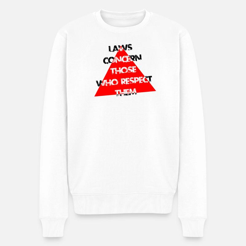 Red-Triangle-Nottypografie - Männer Premium Bio Pullover - Weiß
