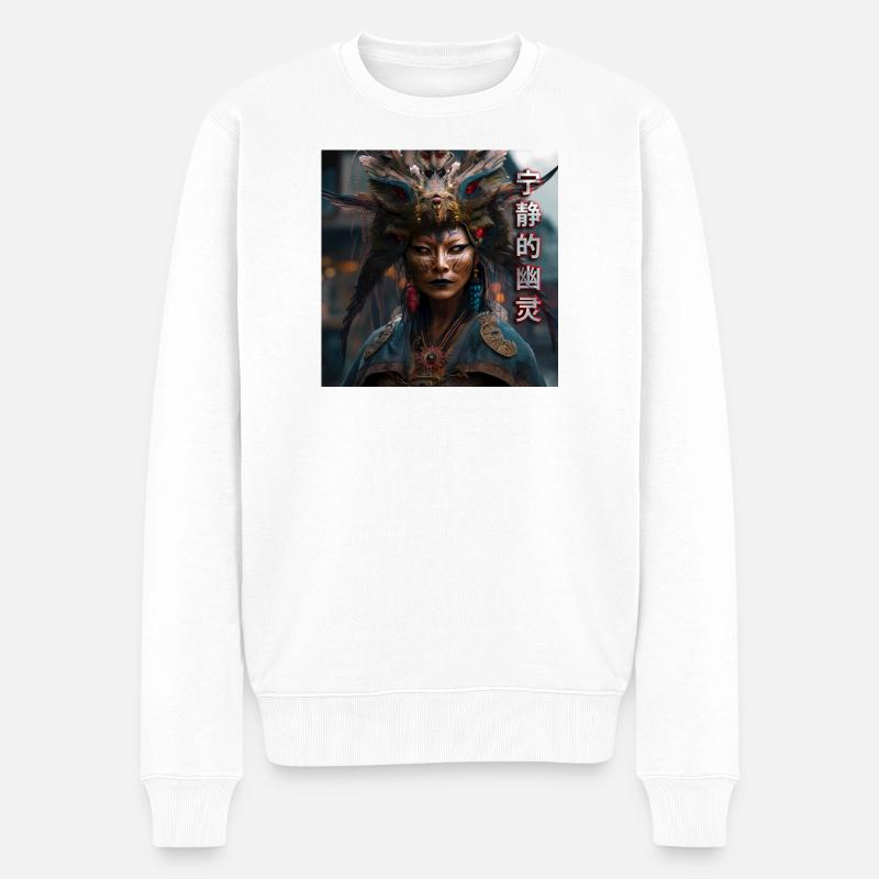 Serene Ghost Tippfehler - Männer Premium Bio Pullover - Weiß