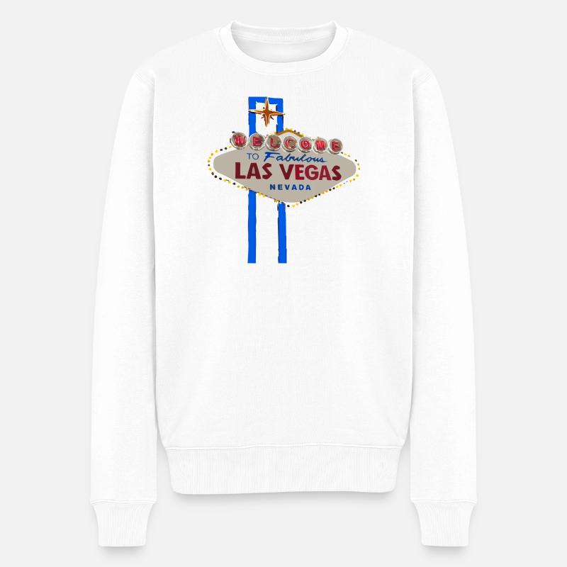Las Vegas - Männer Premium Bio Pullover - Weiß