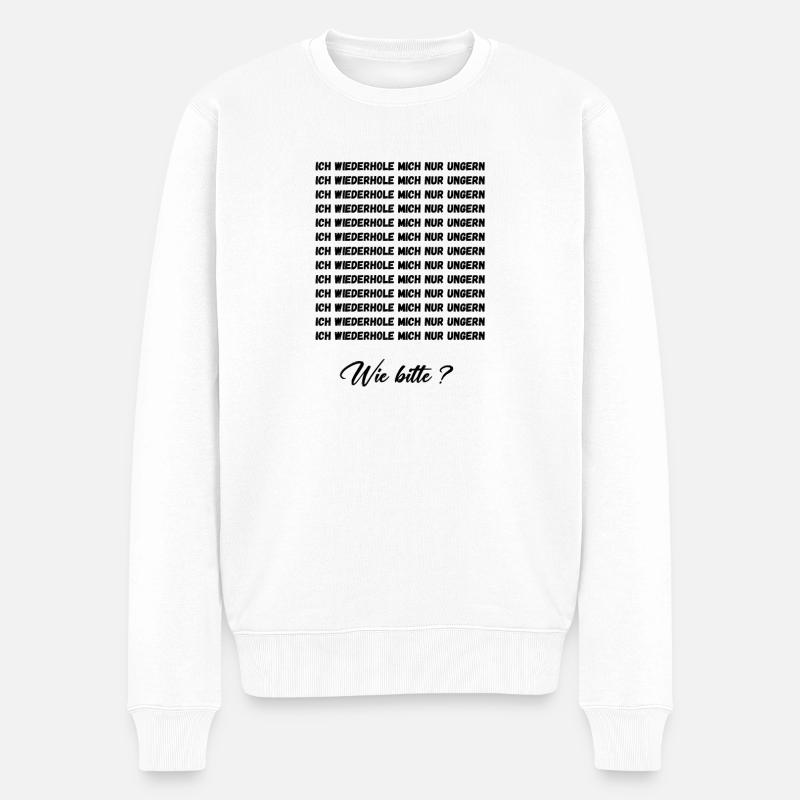 JE N’AIME PAS ME RÉPÉTER - Pull Premium bio Homme - blanc