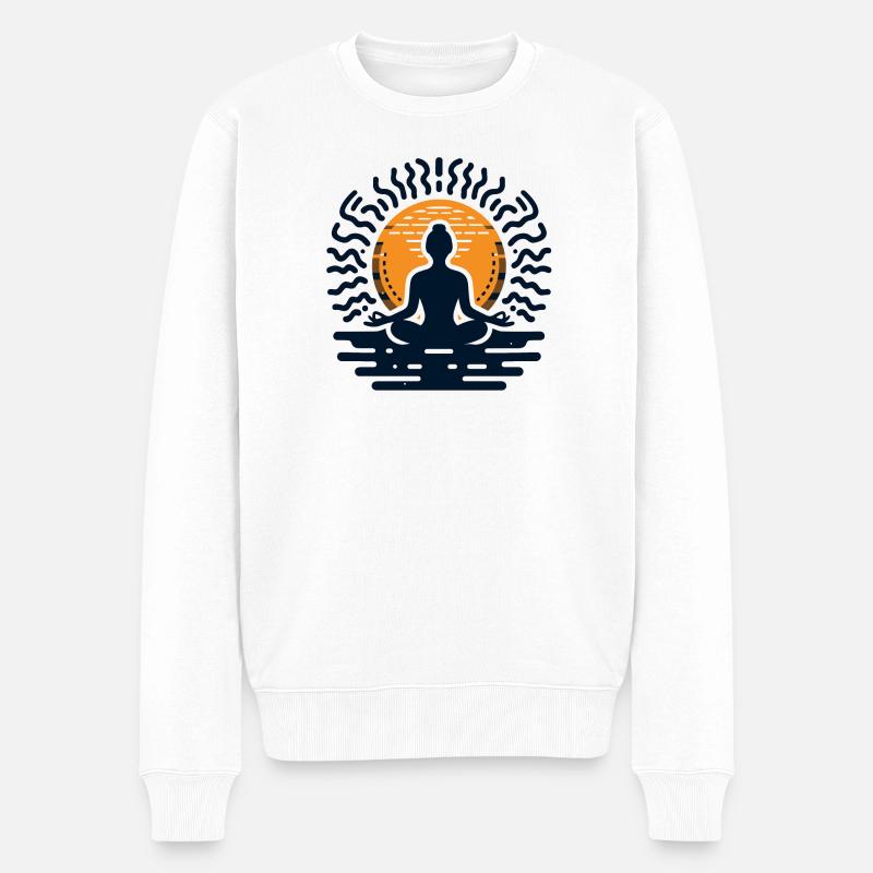 Zen Yoga – Paix Intérieure & Style - Pull Premium bio Homme - blanc