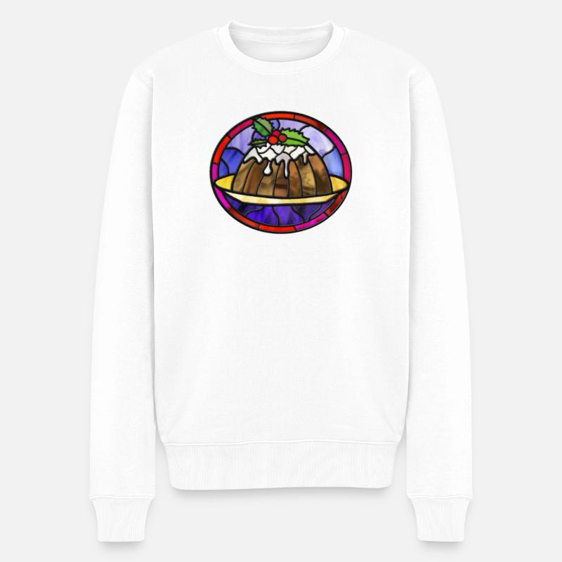 Weihnachtspudding. Weihnachtliche Illustration - Männer Premium Bio Pullover - Weiß