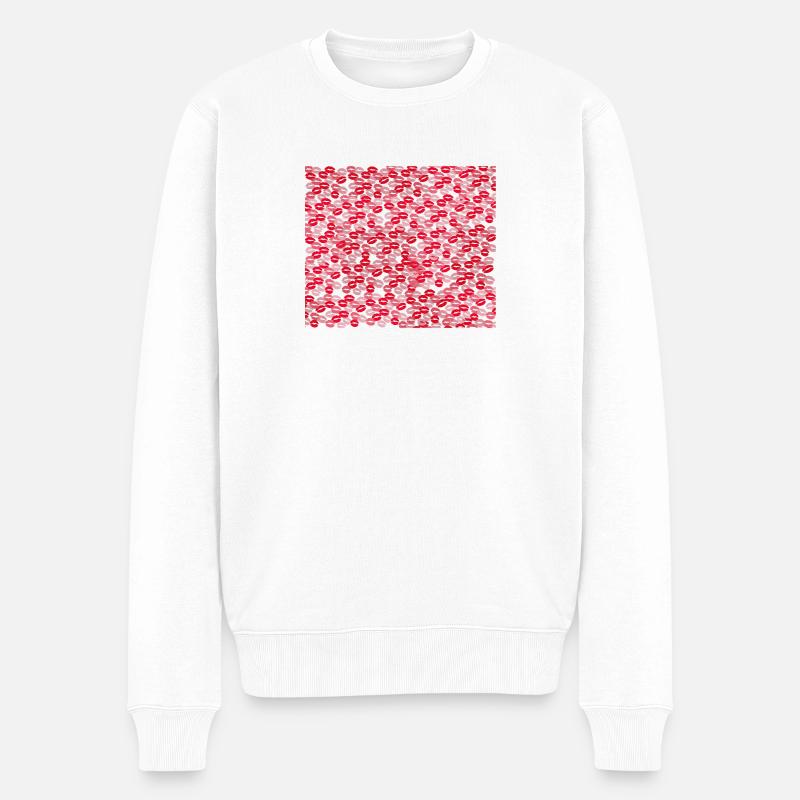 idée cadeau bisous - t-shirt bisous - Pull Premium bio Homme - blanc
