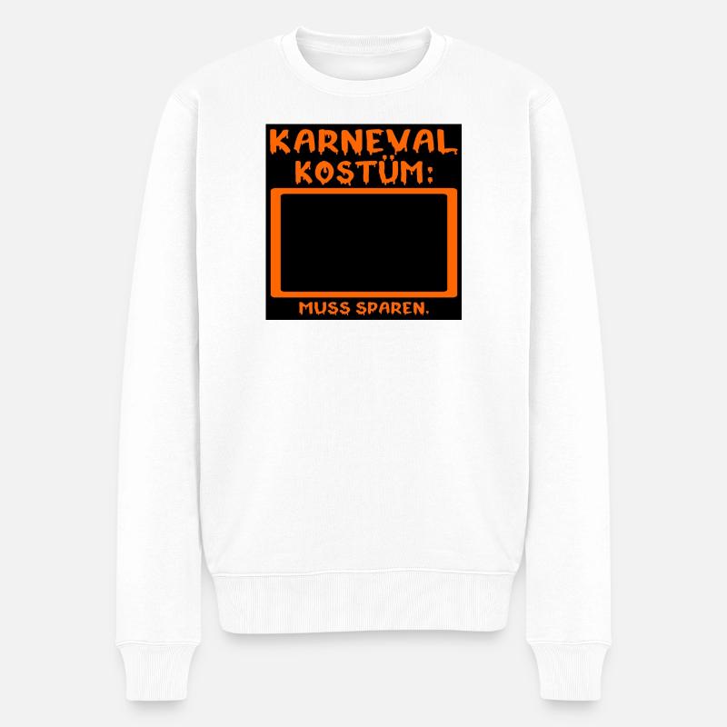 KARNEVAL KOSTÜM INFLATION MUSS SPAREN SPRÜCHE - Männer Premium Bio Pullover - Weiß