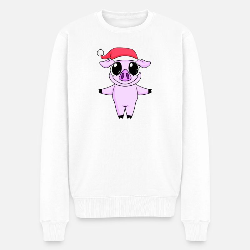 Cochon Noël - Pull Premium bio Homme - blanc
