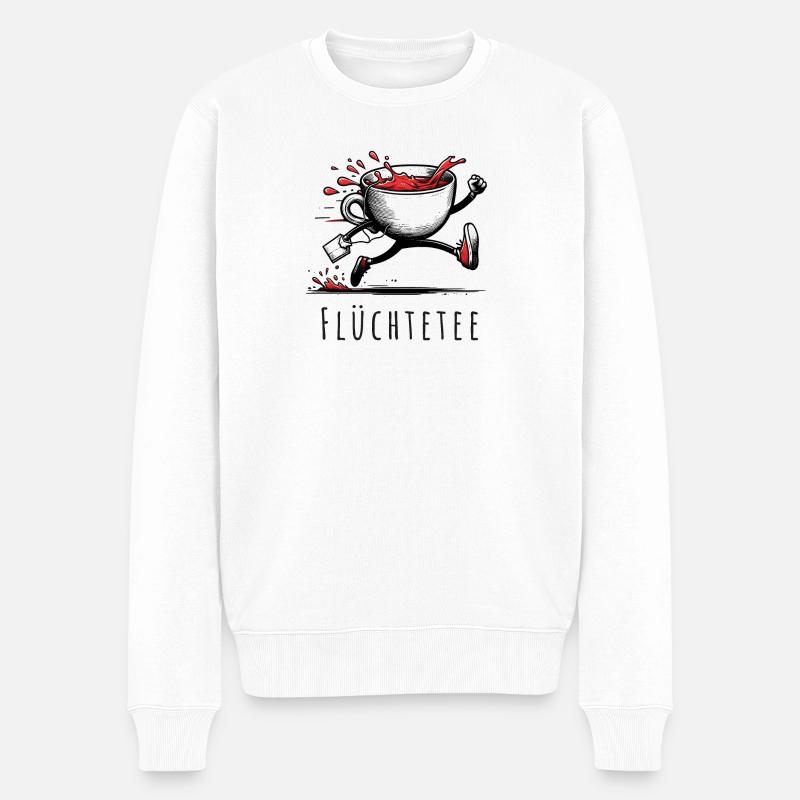 flüchtetee wortspiel tee früchte teatime - Männer Premium Bio Pullover - Weiß