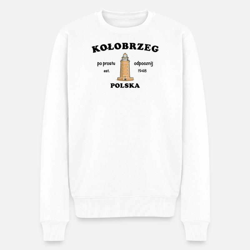 Kołobrzeg, Juste se détendre, Polonais - Pull Premium bio Homme - blanc