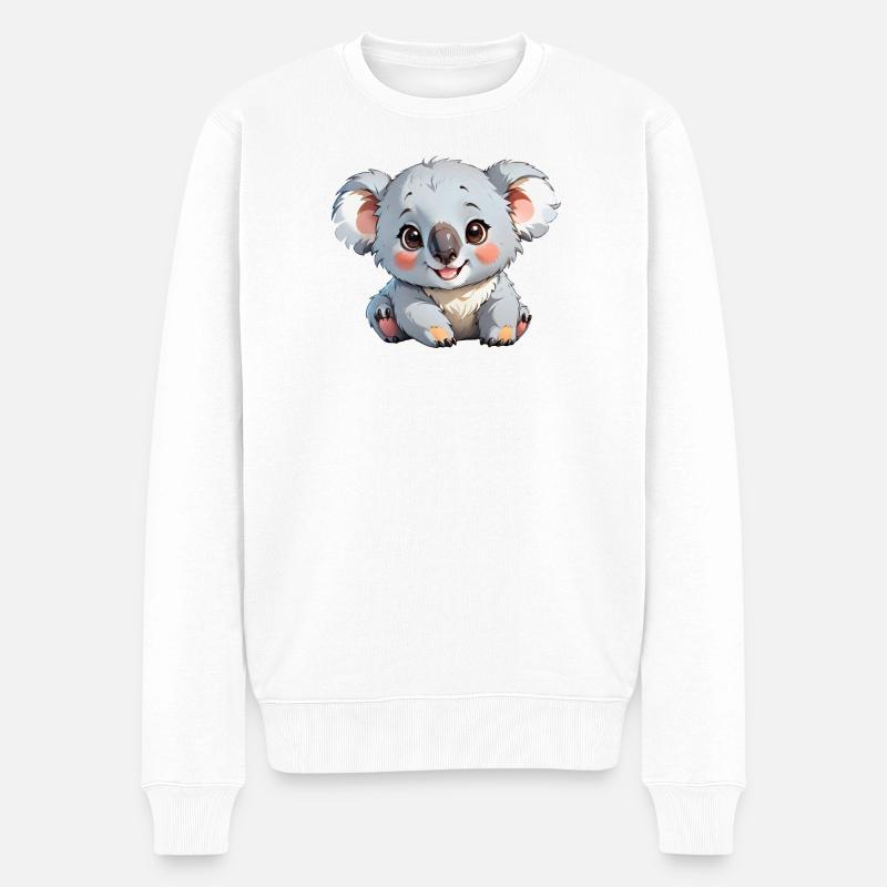 Niedlicher Cartoon-Koala - Männer Premium Bio Pullover - Weiß