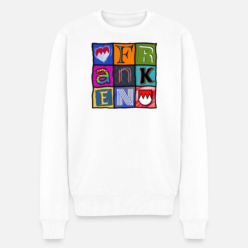 Franken - Pop-Art - cool - Männer Premium Bio Pullover - Weiß