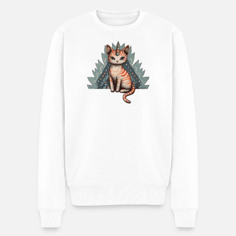 chat-licorne Pastel - Pull Premium bio Homme - blanc
