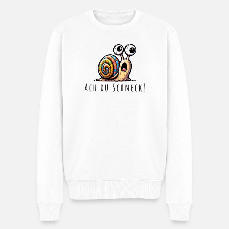 Ach du Schneck wortspiel - Männer Premium Bio Pullover - Weiß