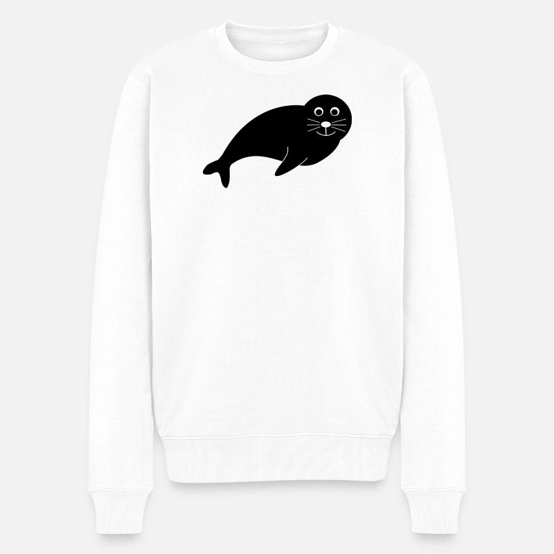 Sceaux, phoques, phoques, phoques animaux - Pull Premium bio Homme - blanc