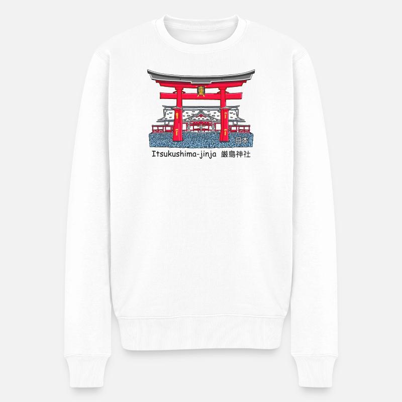 Itsukushima-Schrein, Miyajima, Hiroshima. Japan - Männer Premium Bio Pullover - Weiß