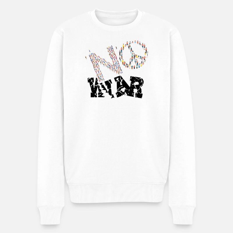 NO WAR - Pull Premium bio Homme - blanc
