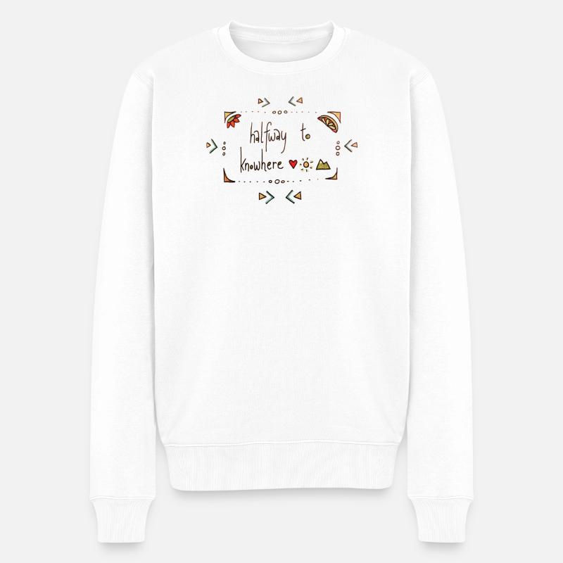 Halfway To Knowhere - Männer Premium Bio Pullover - Weiß