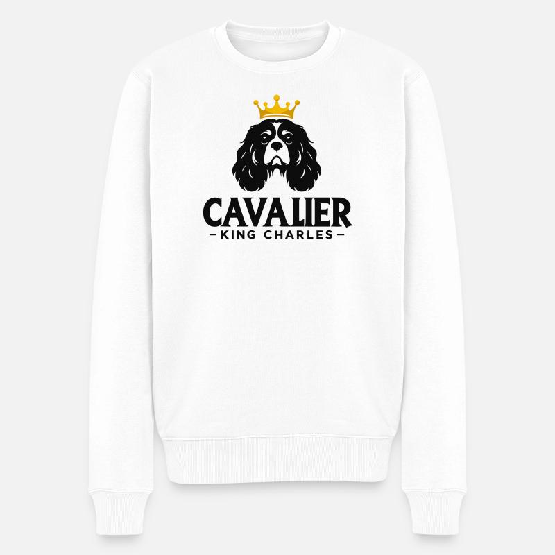 Ritter König Charles gekrönt - Männer Premium Bio Pullover - Weiß