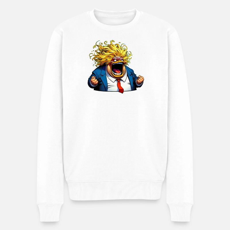 Weißer Mann will Angst schüren - Männer Premium Bio Pullover - Weiß