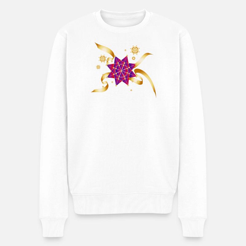 wunderschöne Geschenkschleife für Weihnachten - Männer Premium Bio Pullover - Weiß