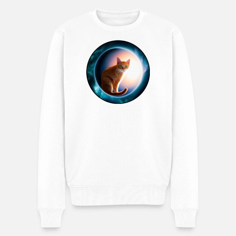 Des chats en orbite cosmique - Pull Premium bio Homme - blanc