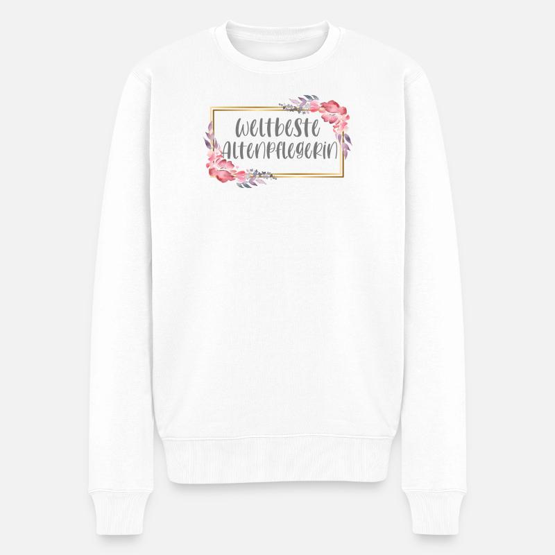 Altenpflegerin Pflegerin Mädchen Geschenk - Männer Premium Bio Pullover - Weiß