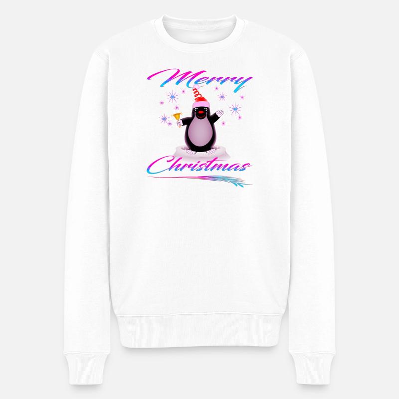 Maulwurf Merry Christmas - Männer Premium Bio Pullover - Weiß