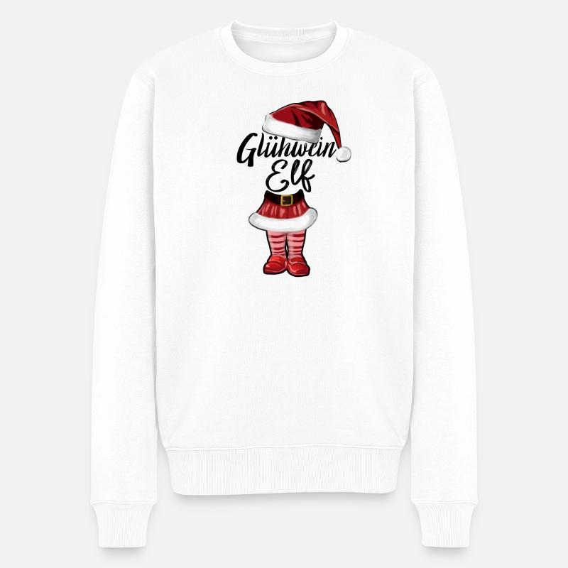 Lutin de vin chaud de Noël - Pull Premium bio Homme - blanc