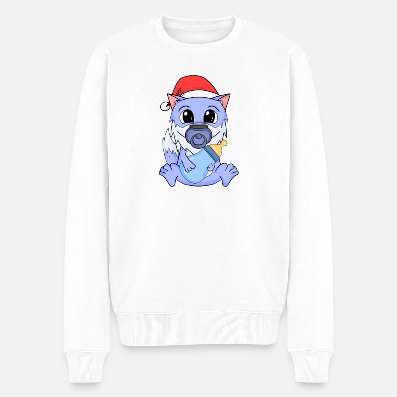 Bébé loup Noël - Pull Premium bio Homme - blanc