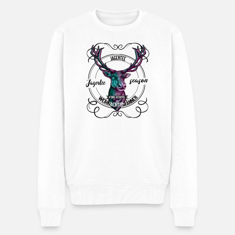 Jägerzeit Jaggertee – Für echte Weihnachtsmänner - Männer Premium Bio Pullover - Weiß