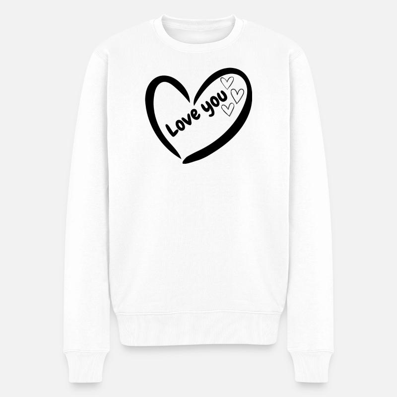 Silhouette de Cœur Girl Design - Pull Premium bio Homme - blanc