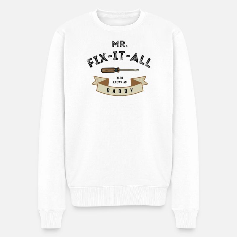 Ich repariere alles - Männer Premium Bio Pullover - Weiß