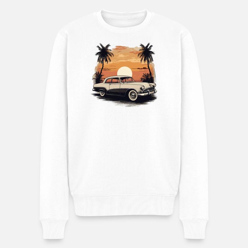 Classic Cars 1950 - Männer Premium Bio Pullover - Weiß