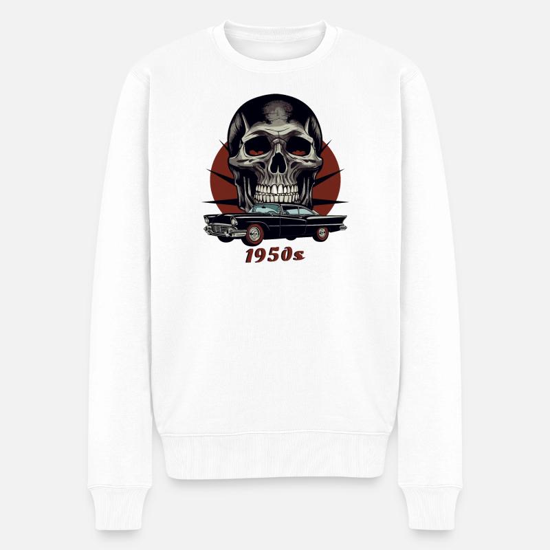Classic Cars 1950 - Männer Premium Bio Pullover - Weiß