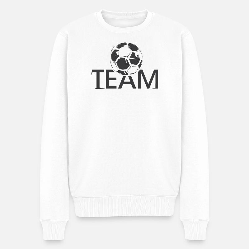 team fußball Verein Mannschaft Logo icon Ball - Männer Premium Bio Pullover - Weiß