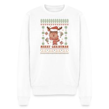 Hässlicher Weihnachtspullover - Männer Premium Bio Pullover - Weiß - Vorne - Thijin (182cm)