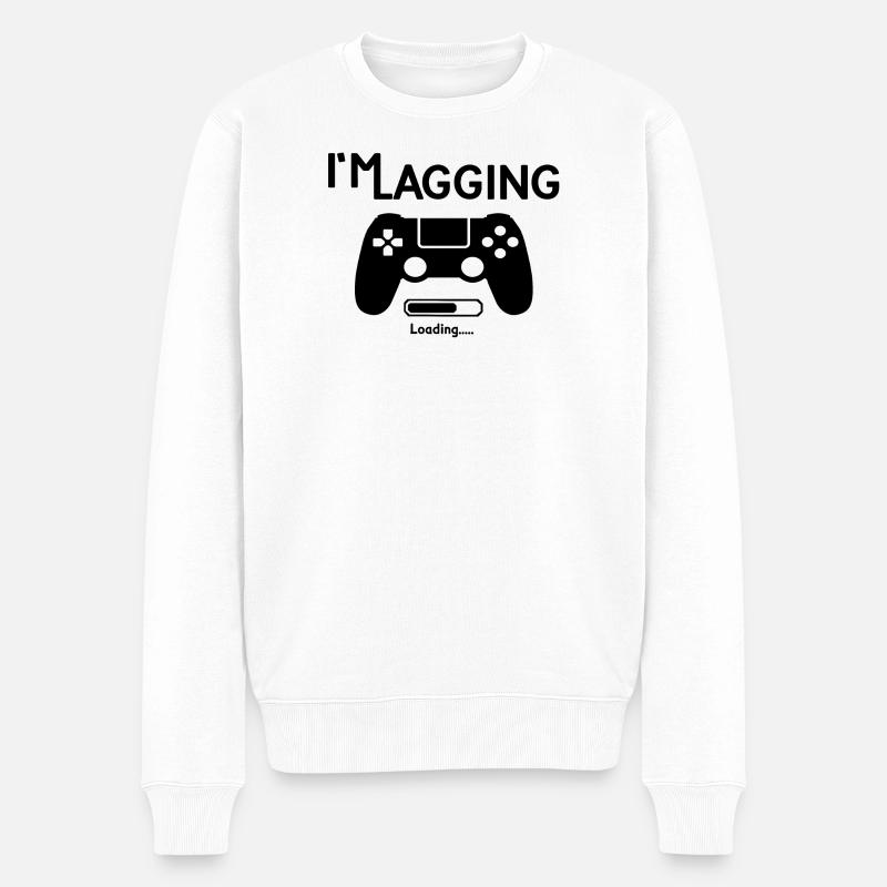 Gaming-Controller Minimalistische Strichzeichnungen - Männer Premium Bio Pullover - Weiß