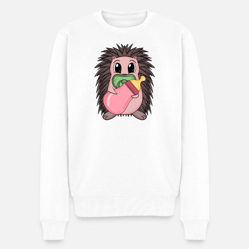 Baby Igel Motiv - Männer Premium Bio Pullover - Weiß