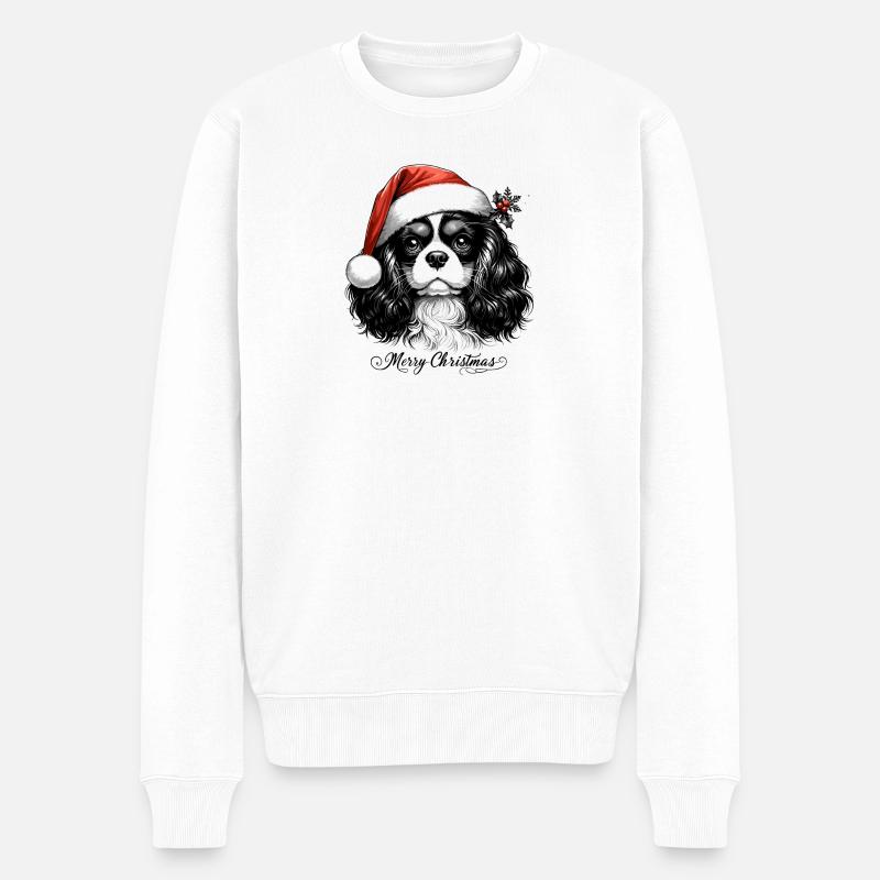 Weihnachtsreiter - Hundegeschenk - Männer Premium Bio Pullover - Weiß