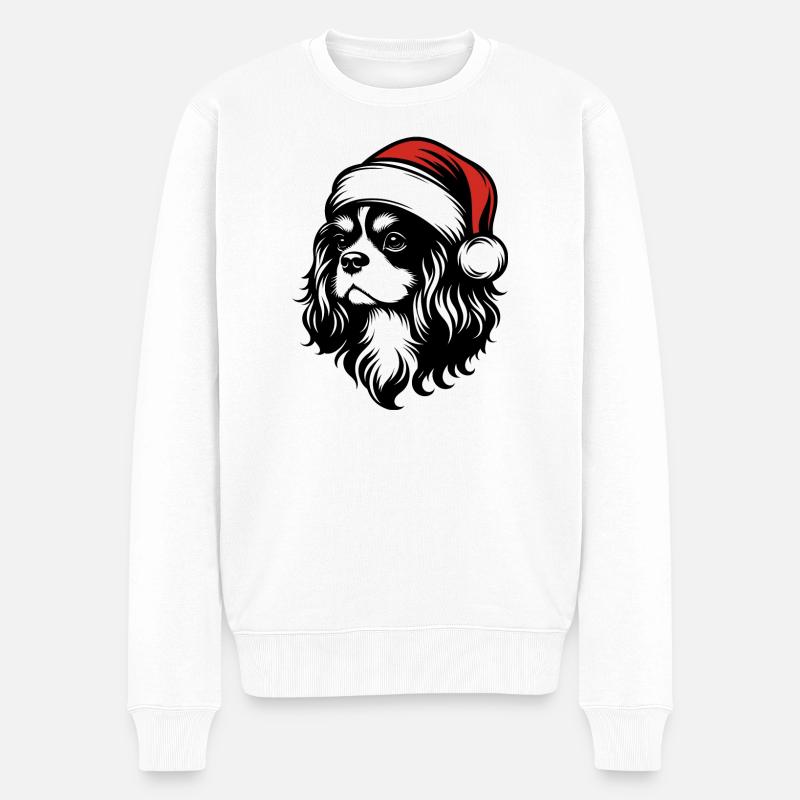 Cavalier King Christmas - Elegantes Geschenk - Männer Premium Bio Pullover - Weiß