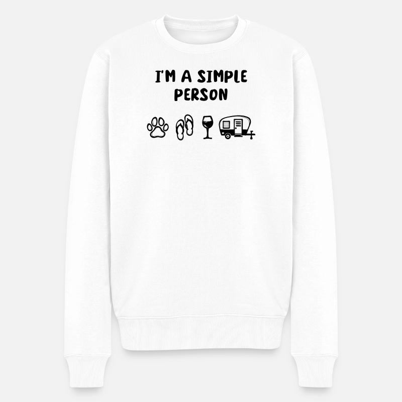 Wohnwagen Wanderer Statement Chillen Ferien - Männer Premium Bio Pullover - Weiß