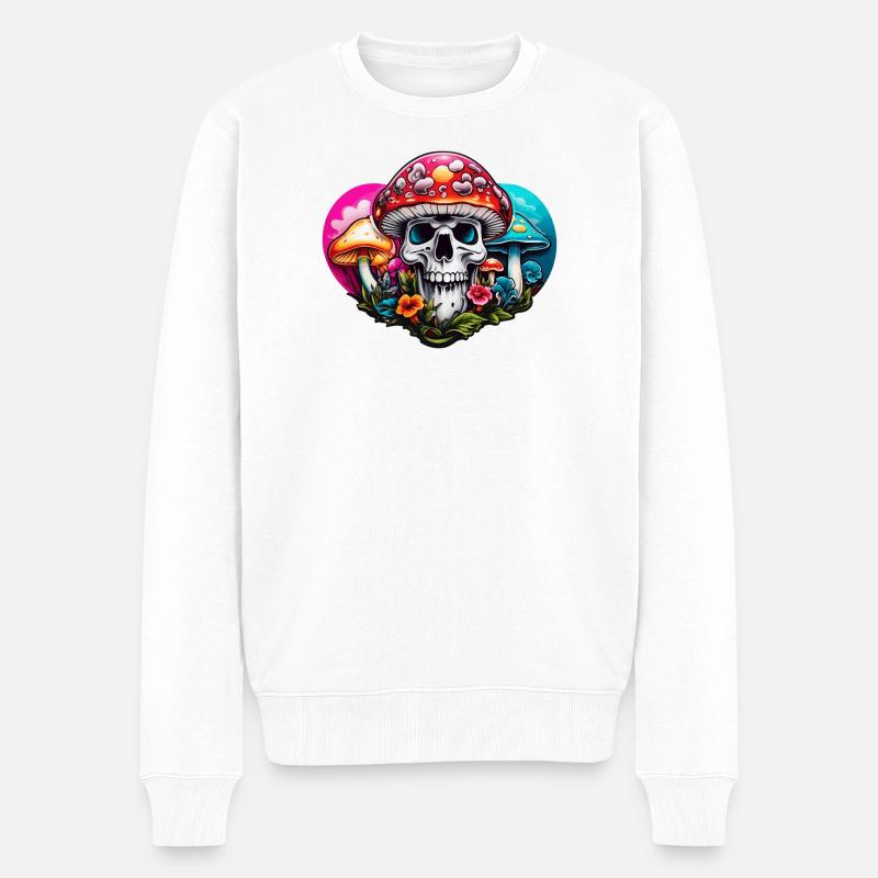 Skull Toadstool - Men's Premium Organic Jumper - white