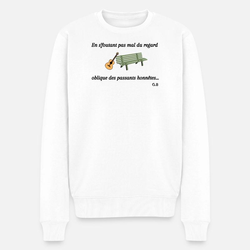 Les bancs publics - Pull Premium bio Homme - blanc