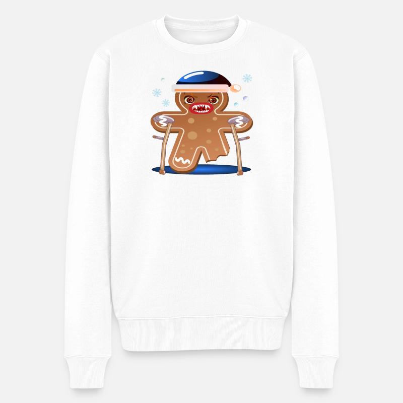 NOËL RÉTABLISSEZ-VOUS BIENTÔT - BÉQUILLE DE MARCHEUR - Pull Premium bio Homme - blanc