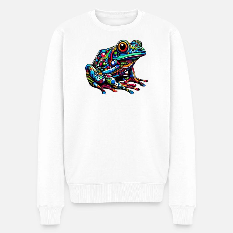 Frosch - Männer Premium Bio Pullover - Weiß