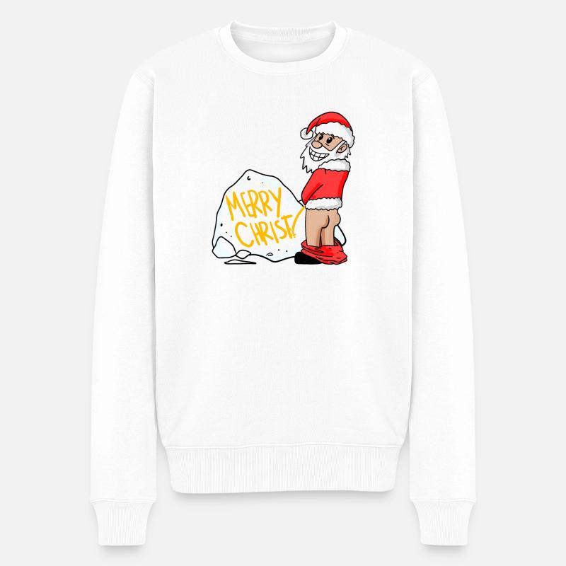 Père Noël Drôle - Pull Premium bio Homme - blanc