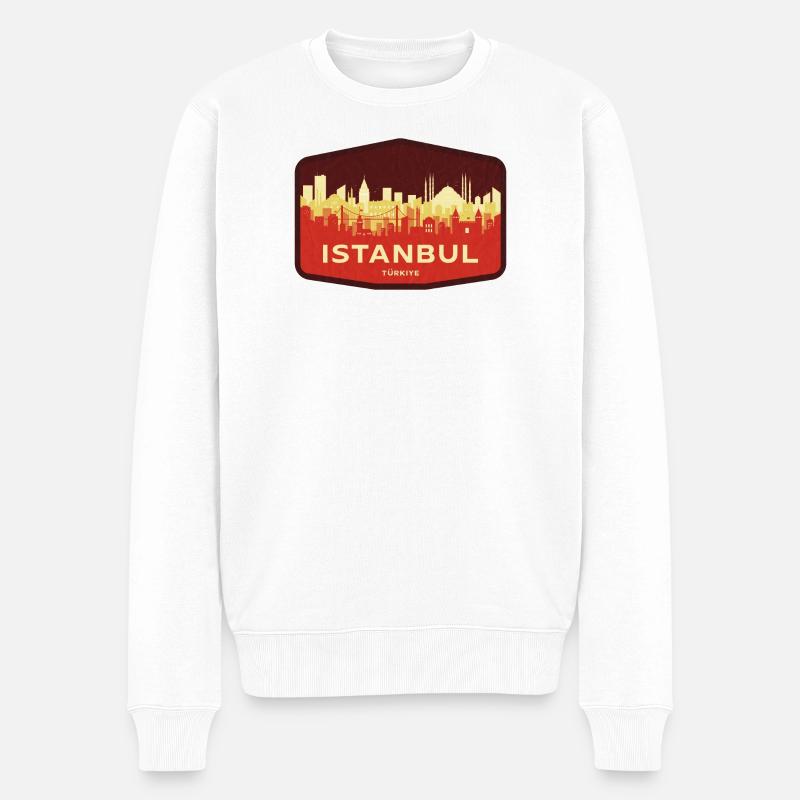 Istanbul Skyline - Männer Premium Bio Pullover - Weiß