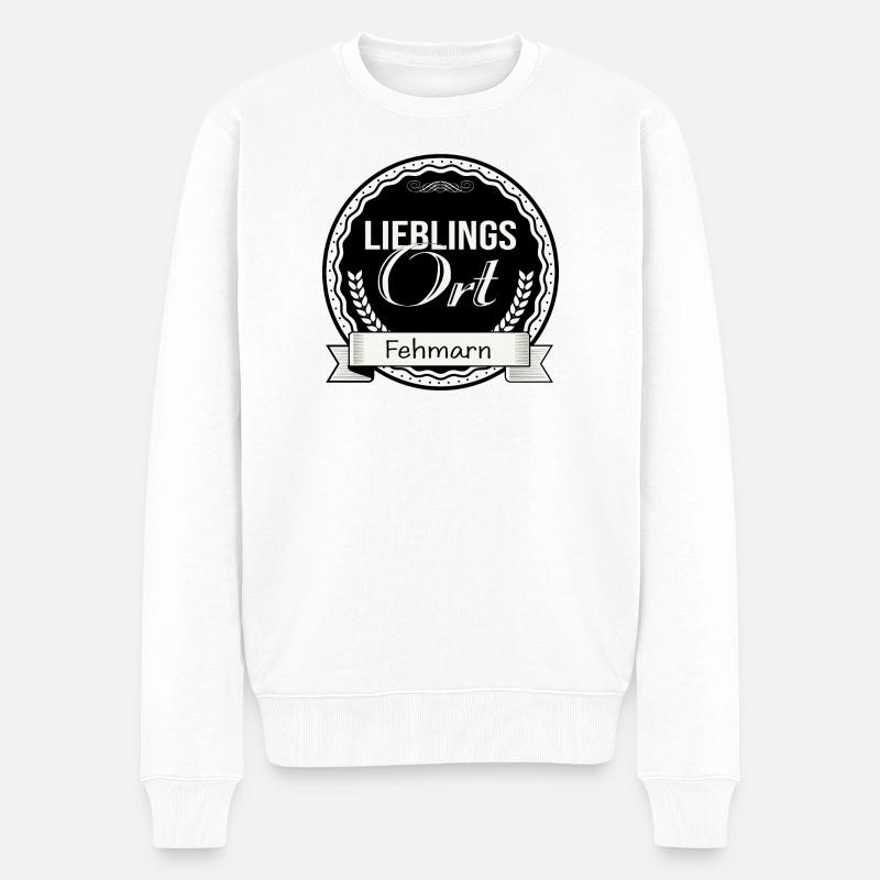 Lieblingsort Fehmarn - Männer Premium Bio Pullover - Weiß